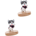 Miniatyrbillede 1 af 5: Stykker af træ, søde bil mobilholder stativ til telefon model dock gaver design træ celle skrivebord tegneserie dyr figur indretning i skrivebordstop