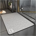 Miniatyrbillede 1 af 5: Superabsorberende skridsikker bademåtte Diatomit mikrofiber bademåtte bademåtte brusebadsmåtte blød hurtig tørring (grå, 50 * 80)