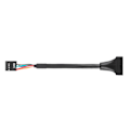 Pikkukuva 2 / 5: 2x musta USB 2.0 9-nastainen naaras - USB 3.0 20-nastainen uros kaapelisovitinliitin