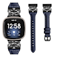 Pikkukuva 2 / 5: Tyyppi C Musta Solki Ranneke Fitbit Versa 3/4/Sense/Sense 2 Perhosliittimellä Älykellolle Style A