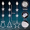 Miniatyrbillede 4 af 5: 3 stk. julevindueslysdekorationer, batteridrevne julevinduesophæng med varmt hvidt lys, LED-sugekoplampe i form af træklokke og stjerne