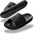 Miniatyrbild 1 av 6: Dam Herr Sommartofflor Sandaler Bekväma Mjuka Tofflor Halkfria Pool Strand Dusch Inomhus Utomhus Hemmaskor Black 40-41