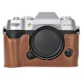 Miniatyrbild 1 av 5: Typ C För Fujifilm X-T50 PU Läder Halvfodral Grepp Digitalkamera Väska Skydd med Öppning Botten Style C