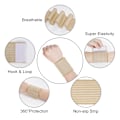 Miniatyrbillede 3 af 5: 4 stk. Khaki Elastisk Håndledskompressionsbandage Justerbar Håndledsrem Håndstøtte Wraps Åndbar Håndledsrem (40 cm)