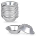 25 Pakning Egg Terteform Egg Tertekopp Egg Tertebunn, Rund Gjenbrukbar Nonstick (Aluminium) Silver