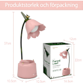 Pikkukuva 2 / 7: Sööt LED-pöytälamppu Kawaii-työpöydän tarvikkeet, kukka- ja lintupöytälamppu USB-ladattava, 3 väritilaa [Luokka A -energia] Pink