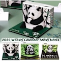 Miniatyrbillede 3 af 10: 3D Notesblok 2025 Ur-Kalender, Kreativ Skrivebordskalender DIY Notesblok, Panda 3D Kalender Riv Papir Udskæring Notesblok