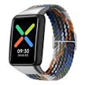 Miniatyrbilde 2 av 3: Erstatningsreim for Oppo Watch Free, flettet elastisk stoffrem med sølvfarget kobling Style F