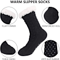 Miniatyrbillede 6 af 8: Mænds Fuzzy Slipper Strømper Vinter Hyggelig Fluffy Hytte Varm Blød Fleece Foring Tyk Komfortabel Strik Non Slip Jul Hjemmesko Kaffe färg