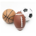 Miniatyrbild 5 av 5: 3 skumgummibollar för barn - inkluderar 1 rugbyboll, 1 fotboll, 1 basketboll, mjukt och hållbart leksak för små händer