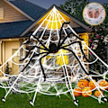 Miniatyrbillede 1 af 2: Halloween Dekoration Spindel Trekant Web Spindel Silke Fan Net Giant Simulation Oversized Spindel Arrangement (Spindel Web) 5m triangulated mesh
