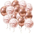 Miniatyrbild 1 av 5: 60 12\" roséguld ballonger + konfettiballonger, roséguld ballonger för fest, bröllop och babyshower ballongdekorationer