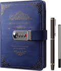 A5 Diary with Lock and Pen, Refillable Notebook with Combination Lock, Vintage Gift