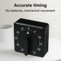 Miniatyrbillede 2 af 5: Timer Køkken Timer med 80dB Alarm Lyd Nedtællingstimer Hjem Bagning Madlavning Dampning Manuel Timer Mekanisk Timer