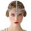 Pannebånd Hodeplagg Rhinestone 1920-talls Pannebånd Flapper Hårtilbehør til Kostymefest Hodehette Sølv