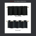 Miniatyrbillede 3 af 5: Blackout gardiner til vinduesbehandlinger 45,72 cm længde Solid isoleret ringtop til soveværelse og badeværelse 1 panel 132,88 x 45,72 cm 2 stykker