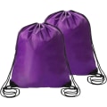 Miniatyrbillede 1 af 5: 2 stk. Lilla snørebåndsrygsække Sports Cinch Sack String Bags Drawstring Gym Bag Draw String Backpack Bulk Swimming String Bags