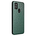 Miniatyrbilde 3 av 4: For ZTE Blade A7s 2020 Karbonfibertekstur Horisontal Flip TPU + PC + PU Lærveske med Kortspor Green