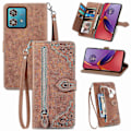 Miniatyrbillede 2 af 5: Kompatibel med Motorola MOTO G84 Lynlåspung Magnetisk Kortholder med Håndledsrem Wallet Pung til Motorola MOTO G84 Brown