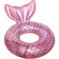 Miniatyrbild 1 av 5: Sjöjungfru pool float, uppblåsbar sjöjungfru simring flytande säng pool float, sjöjungfru tailpipe glitter vattenfest - kristallrosa