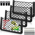 RV Storage Net, 4-Pack Cargo Net Car Storage Net RV Van Storage Solutions with Plastic Frame Elastic Mesh Bag Organizer Pocket (36 * with 4 Hooks