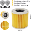 Miniatyrbild 3 av 5: Patronfilter för Kärcher WD3/WD2, 2 x Patronfilter Tillbehör för Dammsugare WD 2200, WD 2250, WD 3300 M, WD 3500 P, A 2003, A 2004