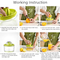 Miniatyrbillede 2 af 3: Citrus Lemon Orange Juicer, Manuel Håndpresser Med Indbygget Målekop Og Rivejern, Multifunktionel Manuel Juicer Med Reamers I Flere Størrelser Hvidløg G