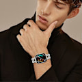 Miniatyrbild 5 av 5: Vridbar armband i zinklegering med strassdekoration för Huawei Watch Fit 3 Style D