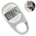 3D Digital Simple Clip-On Pedometer for Walking Distance White