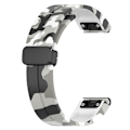 Pikkukuva 4 / 5: Tyyppi H Garmin Fenix 7/Forerunner 965/955/945/935 kellon ranneke musta solki 22mm Camouflage Style D