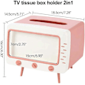 Miniatyrbillede 2 af 5: Servietboks Cover Retro TV Telefonholder Stand Til Alle Telefoner Unik Multifunktionel Servietboks Holder Til Køkken Soveværelse Kontor Stue Badeværelse Servietter