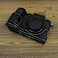 Miniatyrbillede 3 af 5: Type D PU Læder Bund Etui til Fujifilm X-S20 Kamera med Batteriåbning Halv Kropsdækning Style A