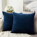 Miniatyrbillede 1 af 5: 2 Pudebetræk Fløjl Dekorative Sofa Pudebetræk Super Glat Blød Komfortabel Dekoration Hjem Stue Soveværelse til Sofa 50X50CM Mørkeblå