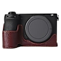 Pikkukuva 2 / 5: Tyyppi E Sony A6700 -kamerakotelo, suuri aukko, aitoa lehmännahkaa, suojus rannehihnalla Style D