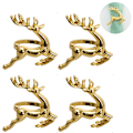 Miniatyrbillede 2 af 5: Servietringe, 4 stk. gyldne elg chic servietringe til service, bryllupsreceptioner, jul.