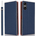 Miniatyrbillede 1 af 5: Til Sony Xperia 10 VI Etui Ægte Koskind Læderpung Stand Telefon Cover Style B