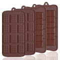 Miniatyrbillede 1 af 5: 4 stk. silikone chokoladeforme, 12 gitre + 24 gitre bræk fra hinanden non-stick belægning slikform bageplade