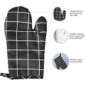 Pikkukuva 3 / 5: Uuninlämmönkestävät lapaset, 2 kpl 10,6 tuumaa x 6,7 tuumaa (noin 26,9 cm x 17,0 cm) Puuvillaiset uuninlämmönkestävät lapaset, liukumattomat lämmönkestävät uuninlämmönkestävät lapaset (musta)