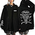 Miniatyrbild 1 av 2: Stray Kids Hoodies Skzoo Tryckta Jackor Skz Huvjacka Koreansk Kpop Konsert Kappa Stray Kids Sweatshirt Y2k Män Kvinnor-Yvan Black1 XL