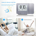 Miniatyrbild 4 av 5: Projektionsväckarklocka för sovrum, stor väckarklocka med projektion på taket med USB-port, batteribackup - silver