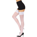 Miniatyrbillede 5 af 5: Kvinders lårhøje strømpebukser Silikone blonde top hold silke semi-transparente strømpebukser Hold op nylon