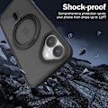 Miniatyrbild 4 av 5: Magnetiskt fodral för iPhone 16 eller 16 Plus [Kompatibelt med MagSafe], Genomskinligt smalt bakskydd med 360° roterbart ringstativ Purple iphone16