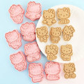 Miniatyrbillede 5 af 5: 8 stk. Mini Cartoon Kageform, 3D Relief Design Peberkage Kagestempler, Søde Katteforme Kageforme, egnet til Frosting Dekoration