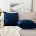 Miniatyrbillede 3 af 5: 2 Pudebetræk Fløjl Dekorative Sofa Pudebetræk Super Glat Blød Komfortabel Dekoration Hjem Stue Soveværelse til Sofa 50X50CM Mørkeblå