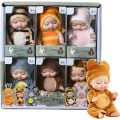 Miniatyrbilde 1 av 5: 4 tommers miniatyr babydukke leketøy actionfigurer 6 små baby gaveeske