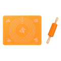 Miniatyrbilde 2 av 5: Silikondeigmatte bakeunderlag 40 × 30 cm med kjevle deigrulle, utrullbar matte non-stick belagt