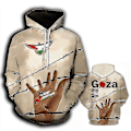 Miniatyrbillede 1 af 2: Gratis Palæstina Flag Tryk Hoodie Trøje TMW121-7 4XL