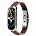 Miniatyrbilde 3 av 4: For Xiaomi Mi Band 7/Band 7 NFC Lærreim med Klokkehus Style E