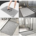 Miniatyrbillede 5 af 5: Superabsorberende skridsikker bademåtte Diatomit mikrofiber bademåtte bademåtte brusebadsmåtte blød hurtig tørring (grå, 50 * 80)