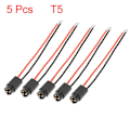 Miniatyrbillede 1 af 4: 2/3/5/8/10 stk. T5 LED Sokkel Lampe Instrumentbræt Indikator Lys Sokkel 2 Lednings Pære Ledningsnet Ledningsstik Udskiftning til Bil Red 5Pcs
